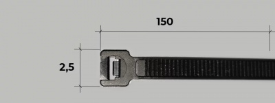 install Стяжка кабельная 150 x 2,5 мм, черная (упак. 100 шт) УТУТ004271